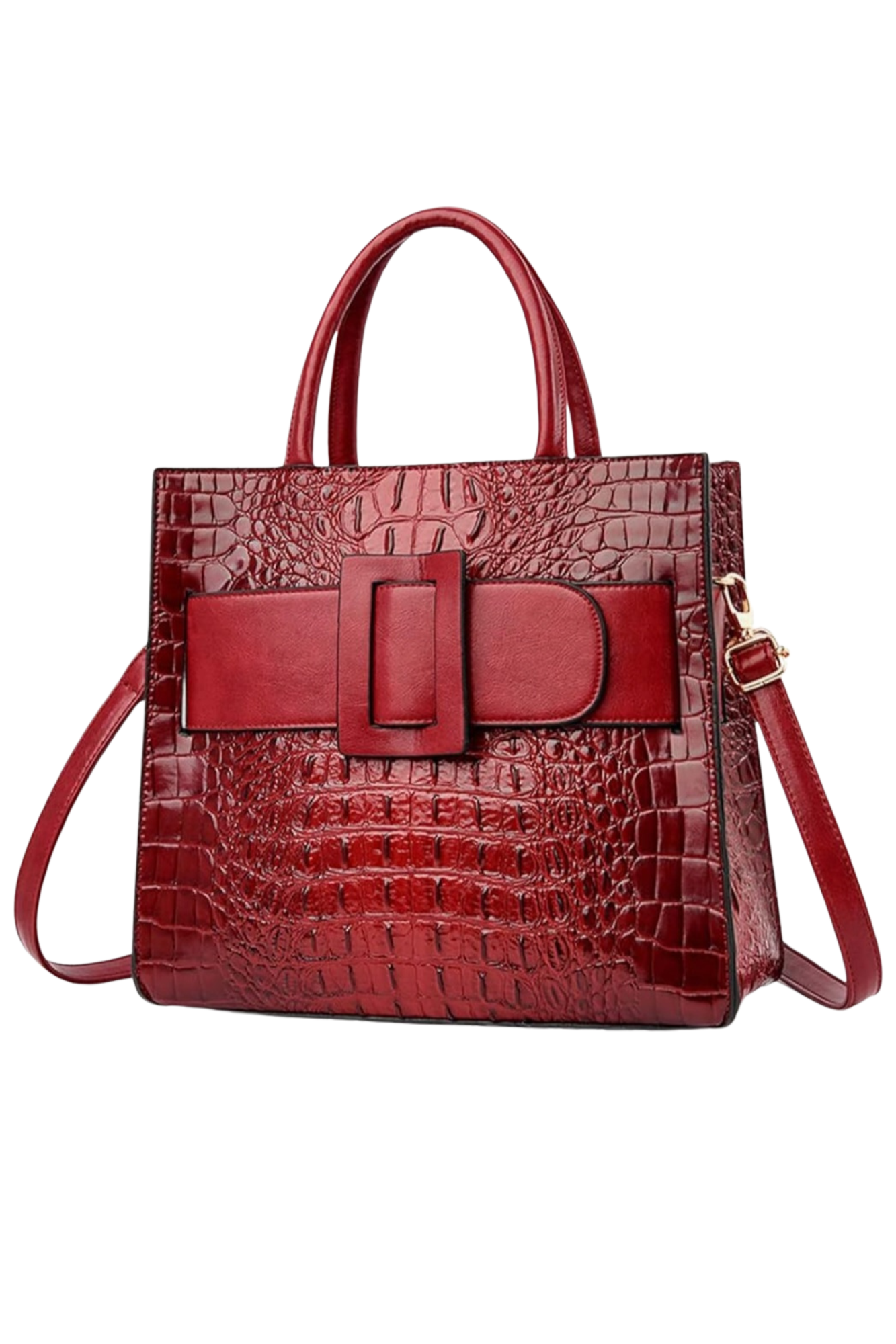 WOMEN'S CROCODILE PATTERN HANDBAG (RED)