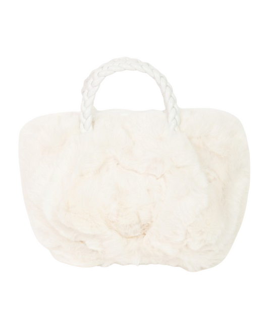 GLAMOUR FUR TOTE BAG (IVORY WHITE)